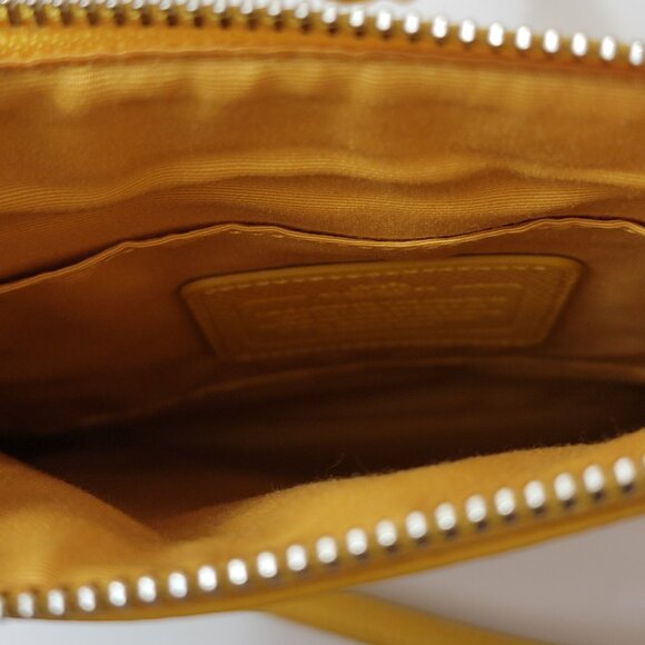 COACH Butter Yellow Pebbled Leather Crossbody File Bag - Picture 8 of 8